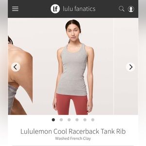 Lululemon cool racerback washed French clay